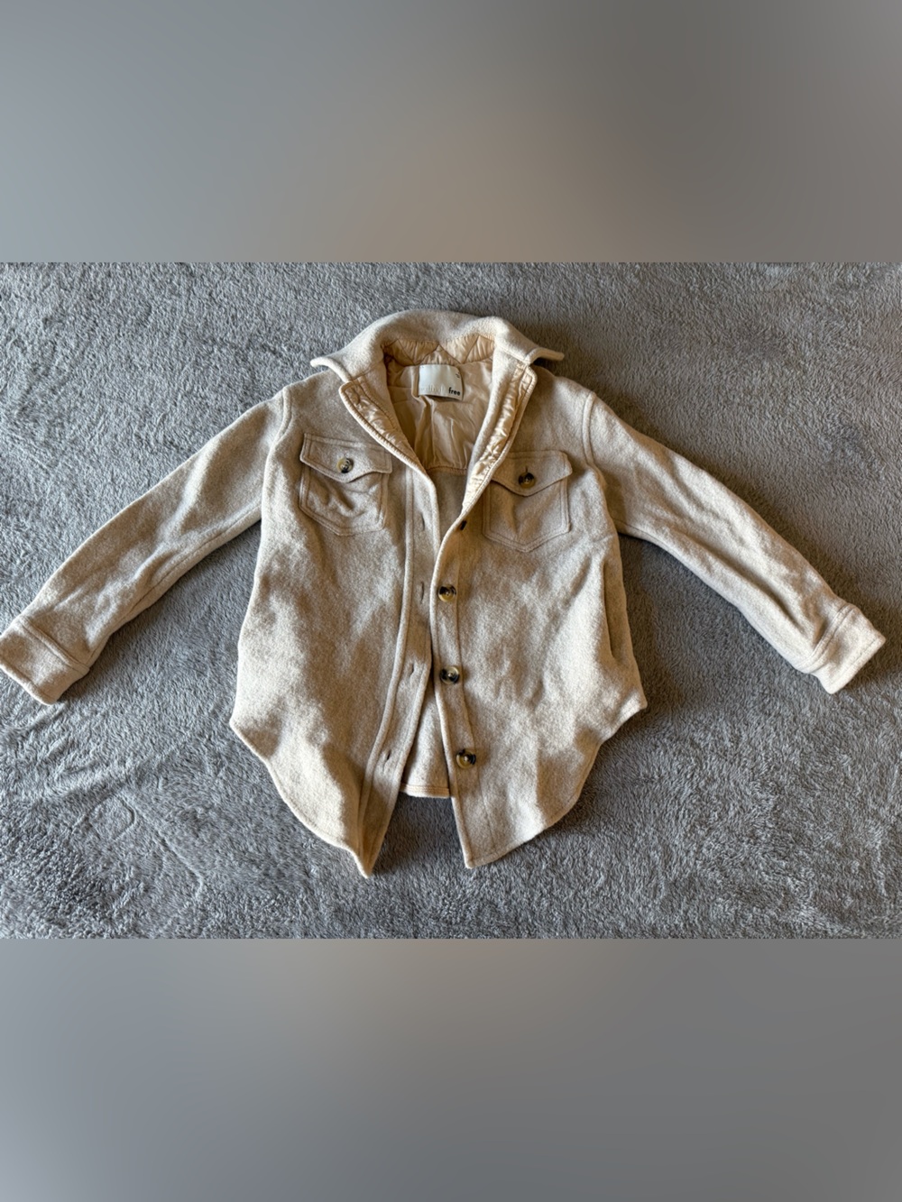 Wilfred Free Cream Button-Front Jacket 100% Merino Wool XS